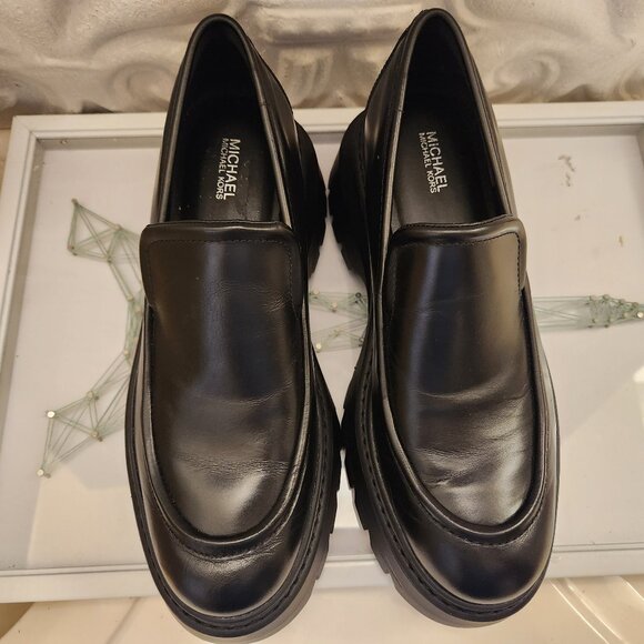 Michael Kors Black Leather "Shiloh" Loafers. NIB. Size Various - Picture 8 of 15